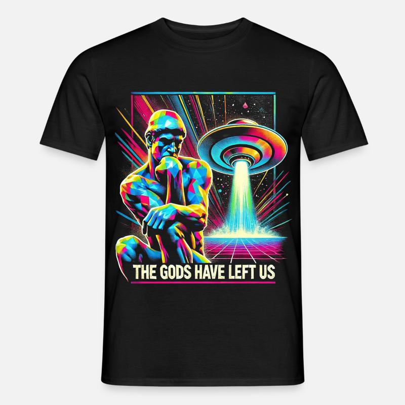 Psychedelische Alien-Invader-Kunst - Männer T-Shirt - Schwarz
