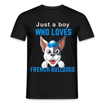 Französische Bulldogge Für Jungs, die lieben - Männer T-Shirt - Schwarz - Vorne - AI Model Male 178 light (178cm)