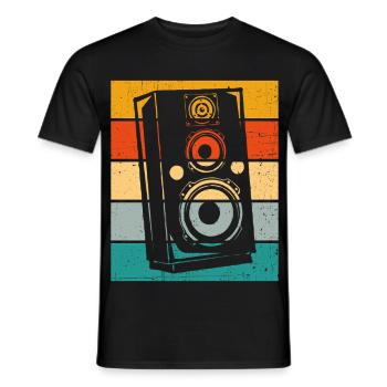 Lautsprecher Retro - Männer T-Shirt - Schwarz - Vorne - AI Model Male 178 light (178cm)