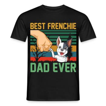 Bester Frenchie-Vater aller Zeiten – Lustige französische Bulldogge - Männer T-Shirt - Schwarz - Vorne - AI Model Male 178 light (178cm)