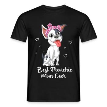 Beste Frenchie Mama aller Zeiten – Süße Französische Bulldogge Mama S - Männer T-Shirt - Schwarz - Vorne - AI Model Male 178 light (178cm)