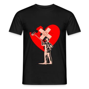 Herz Reparieren, Healing Heart, Herz Malen - Männer T-Shirt - Schwarz - Vorne - AI Model Male 178 light (178cm)