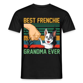 Frenchie Oma Vintage Französische Bulldogge Oma - Männer T-Shirt - Schwarz - Vorne - AI Model Male 178 light (178cm)