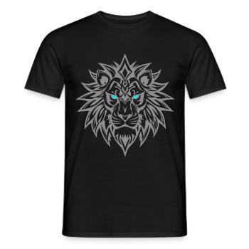 Löwe Tribal Blaue Augen - Männer T-Shirt - Schwarz - Vorne - AI Model Male 178 light (178cm)