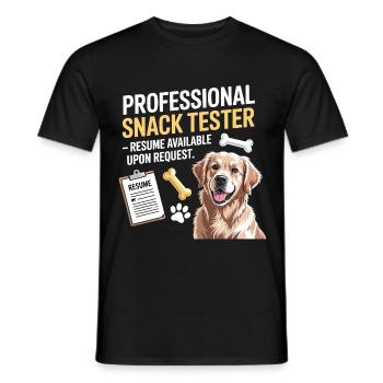 Dog Snack Tester Resume Available Joke  - Men's T-Shirt - black - Front - AI Model Male 178 light (178cm)