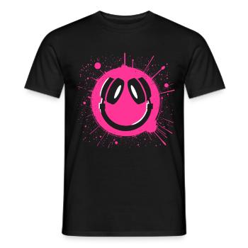 Vibrant Happy Face Graffiti Design - Men's T-Shirt - black - Front - AI Model Male 178 light (178cm)