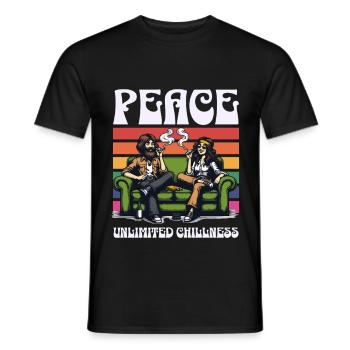Peace shirt for real chillers - Men's T-Shirt - black - Front - AI Model Male 178 light (178cm)