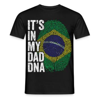 Brasilien Flagge Brasilianischer Papa Fußabdruck - Männer T-Shirt - Schwarz - Vorne - AI Model Male 178 light (178cm)