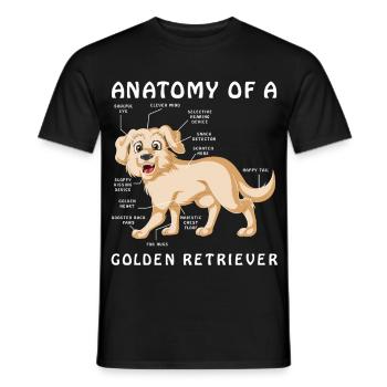 Anatomie eines Golden Retriever Illustration - Männer T-Shirt - Schwarz - Vorne - AI Model Male 178 light (178cm)