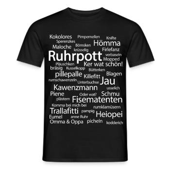 Ruhrpott Language Dortmund Bochum Hömma Ruhrdeutsch - Men's T-Shirt - black - Front - AI Model Male 178 light (178cm)