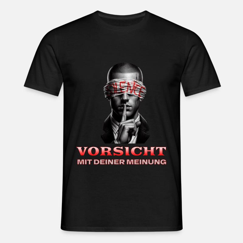 Beware, Subtle Message with a Blindfold - Men's T-Shirt - black