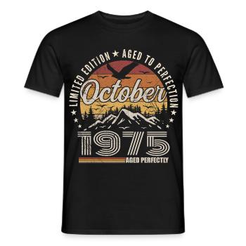 Oktober 1975 Geburtstagsgeschenk - Oktober 1975 - Männer T-Shirt - Schwarz - Vorne - AI Model Male 178 light (178cm)