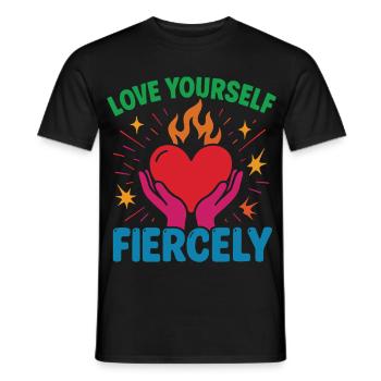 Aimez-vous farouchement Affirmation de la pleine conscience - T-shirt homme - noir - Devant - AI Model Male 178 light (178cm)