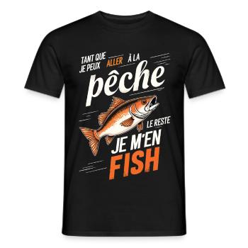 Humorvolle Angelzeichnung - Männer T-Shirt - Schwarz - Vorne - AI Model Male 178 light (178cm)
