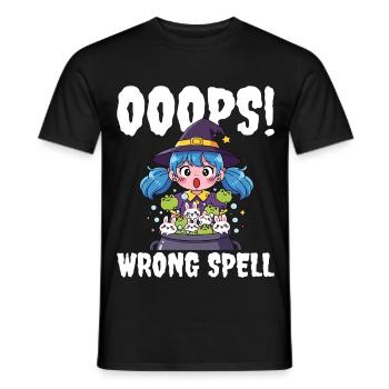 OUPS ! MAUVAIS SORT - SORCIÈRE HALLOWEEN - T-shirt homme - noir - Devant - AI Model Male 178 light (178cm)