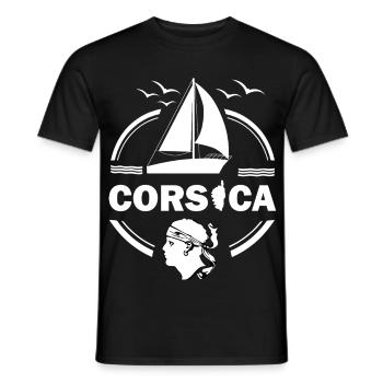 Voilier Corse Ile Voilier Corse France - T-shirt homme - noir - Devant - AI Model Male 178 light (178cm)