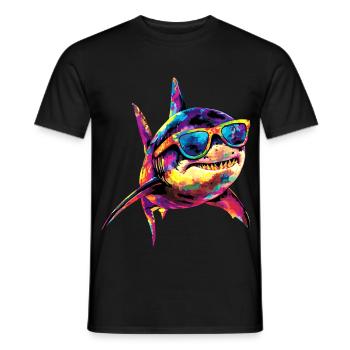 requin requin tigre requin plongeur requins mignons grand requin blanc - T-shirt homme - noir - Devant - AI Model Male 178 light (178cm)
