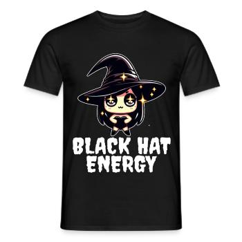 BLACK HAT ENERGY - SORCIÈRE HALLOWEEN - T-shirt homme - noir - Devant - AI Model Male 178 light (178cm)