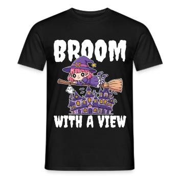 BALAI AVEC VUE - WITCH HALLOWEEN - T-shirt homme - noir - Devant - AI Model Male 178 light (178cm)