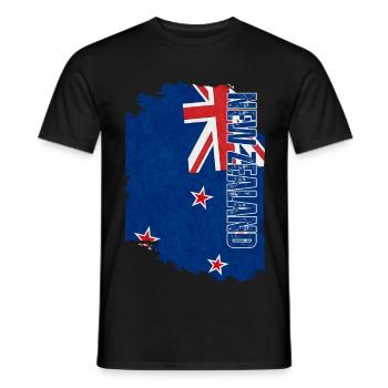 Drapeau néo-zélandais, grunge vintage - T-shirt homme - noir - Devant - AI Model Male 178 light (178cm)