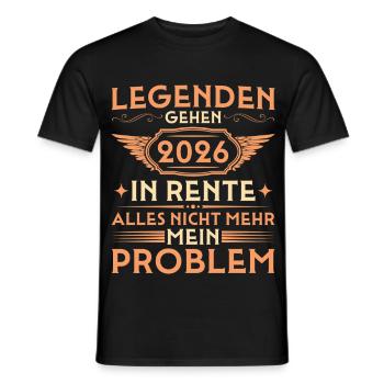 Retraités 2026 - Légende à la retraite - T-shirt homme - noir - Devant - AI Model Male 178 light (178cm)
