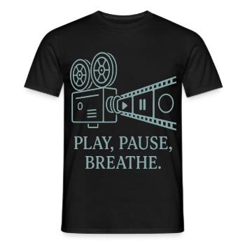 Creative film motif with slogan - Men's T-Shirt - black - Front - AI Model Male 178 light (178cm)
