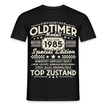 Oldtimer 1985 Jahrgang Vintage Retro Geburtstag - Männer T-Shirt - Schwarz - Vorne - AI Model Male 178 light (178cm)
