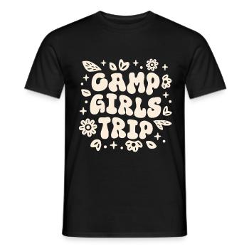 Camp Mädchen Ausflug Camping Besties Nacht Girly Retro - Männer T-Shirt - Schwarz - Vorne - AI Model Male 178 light (178cm)