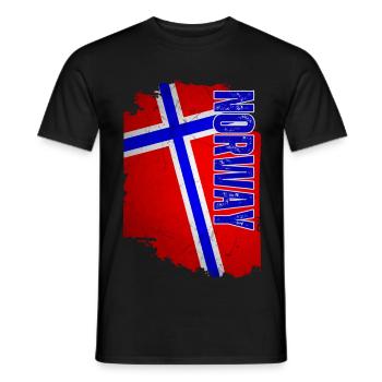 Drapeau norvégien, grunge vintage - T-shirt homme - noir - Devant - AI Model Male 178 light (178cm)