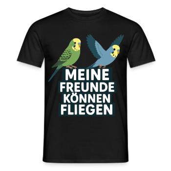 Meine Freunde Können Fliegen Sittich - Männer T-Shirt - Schwarz - Vorne - AI Model Male 178 light (178cm)