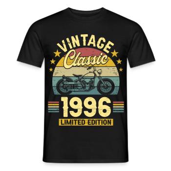 1996 Biker 30th Birthday Man - Men's T-Shirt - black - Front - AI Model Male 178 light (178cm)