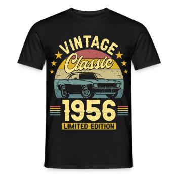 1956 70 Jahre Jubiläum Herrenauto - Männer T-Shirt - Schwarz - Vorne - AI Model Male 178 light (178cm)