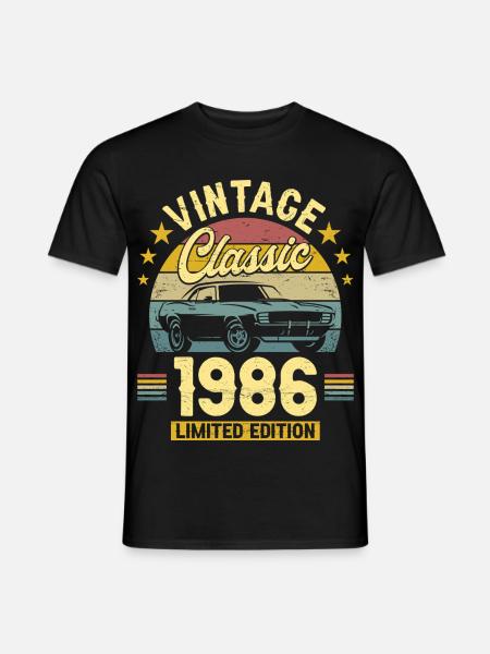 1986 40 Jahre Jubiläum Herrenauto - Männer T-Shirt - Schwarz