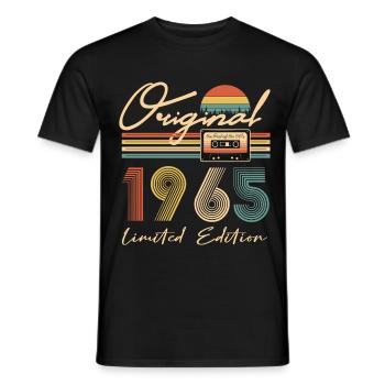 60. Geburtstag Original 1965 60 Jahre alt Geschenk - Männer T-Shirt - Schwarz - Vorne - AI Model Male 178 light (178cm)