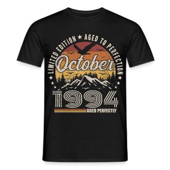 Octobre 1994 Cadeau Anniversaire - Octobre 1994 - T-shirt homme - noir - Devant - AI Model Male 178 light (178cm)