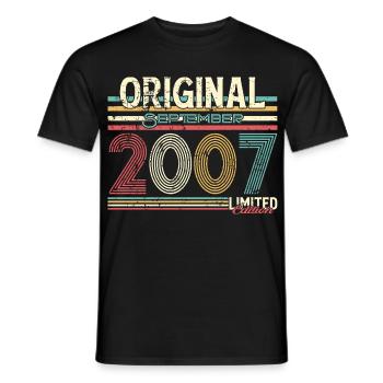 Design rétro de septembre 2007 - T-shirt homme - noir - Devant - AI Model Male 178 light (178cm)
