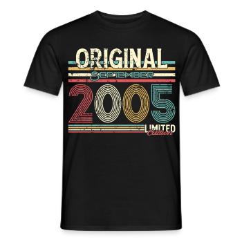 September 2005 Limitierte Original Grafik - Männer T-Shirt - Schwarz - Vorne - AI Model Male 178 light (178cm)