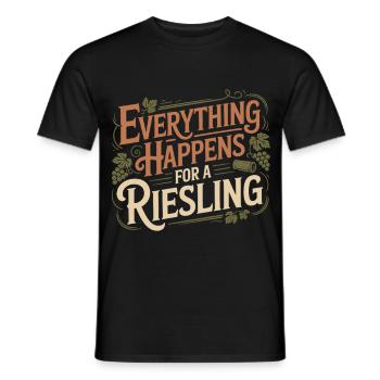 Wein Weintrinker Everything Happens For A Riesling - Männer T-Shirt - Schwarz - Vorne - AI Model Male 178 light (178cm)