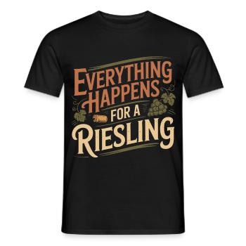 Wein Weintrinker Everything Happens For A Riesling - Männer T-Shirt - Schwarz - Vorne - AI Model Male 178 light (178cm)