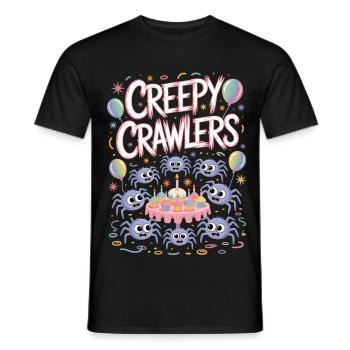 Conception de fête Creepy Crawlers - T-shirt homme - noir - Devant - AI Model Male 178 light (178cm)
