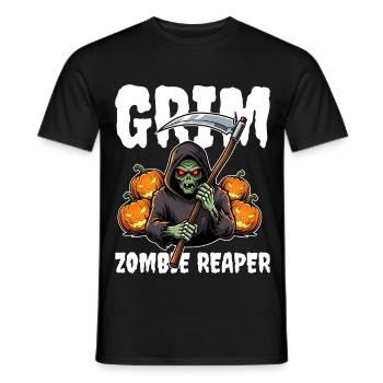GRIM ZOMBIE REAPER - ZOMBIE HALLOWEEN - T-shirt homme - noir - Devant - AI Model Male 178 light (178cm)