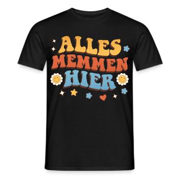 Malle ALLES MEMMEN HIER Retro Lustig - T-shirt homme - noir - Devant - AI Model Male 178 light (178cm)