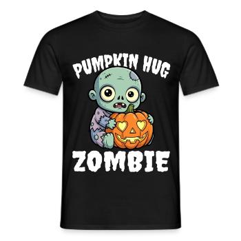 CÂLIN CITROUILLE ZOMBIE - ZOMBIE HALLOWEEN - T-shirt homme - noir - Devant - AI Model Male 178 light (178cm)