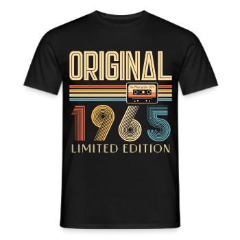 Anniversaire 60 Ans Original 1965 Cadeau Fête - T-shirt homme - noir - Devant - AI Model Male 178 light (178cm)