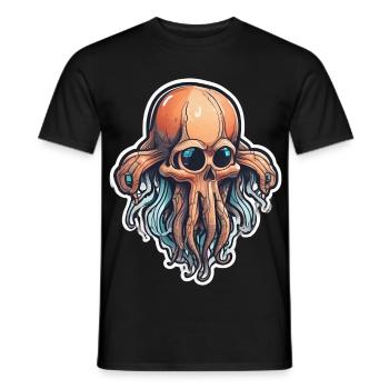 Eco-Friendly Squid Skull - Men's T-Shirt - black - Front - AI Model Male 178 light (178cm)