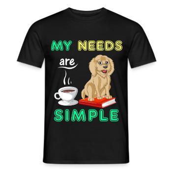 Bücher, Kaffee & Golden Doodle Vibes - Männer T-Shirt - Schwarz - Vorne - AI Model Male 178 light (178cm)