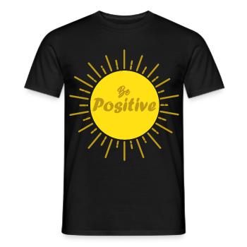 Be Positive Sun and Good Wave Positivity Gift - Men's T-Shirt - black - Front - AI Model Male 178 light (178cm)