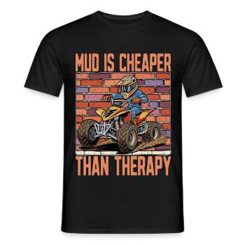 La boue de course est moins chère que la thérapie tout-terrain - T-shirt homme - noir - Devant - AI Model Male 178 light (178cm)
