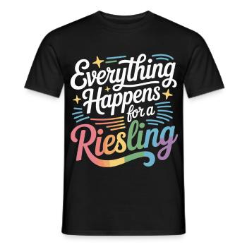 Wein Weintrinker Everything Happens For A Riesling - Männer T-Shirt - Schwarz - Vorne - AI Model Male 178 light (178cm)