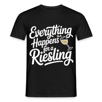 Wein Weintrinker Everything Happens For A Riesling - Männer T-Shirt - Schwarz - Vorne - AI Model Male 178 light (178cm)
